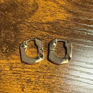 Gold Tone Link Hoop Earrings